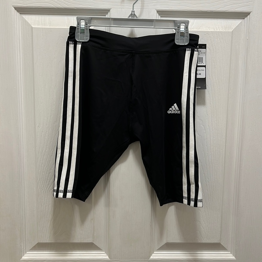 Adidas girls biker shorts with side stripes